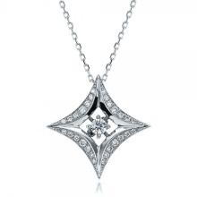 Collar de plata de los colgantes de la joyería 925 del diamante del oro 18k